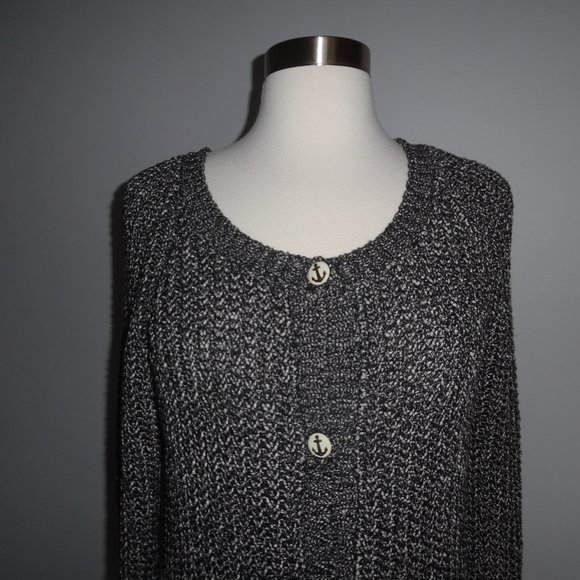 Maison Scotch Scotch & Soda Chunky Black Anchor Buttons Knit Nautical Sweater - Picture 5 of 12